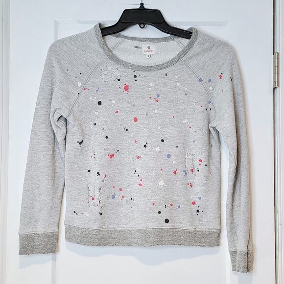 Sundry Distressed Paint Splatter Sweatshirt - Picture 1 of 6